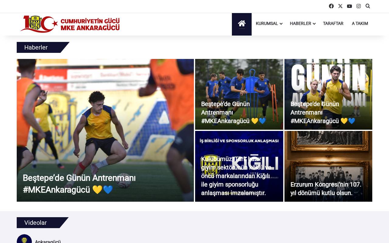 Ankaragücü web sitesi tasarımı